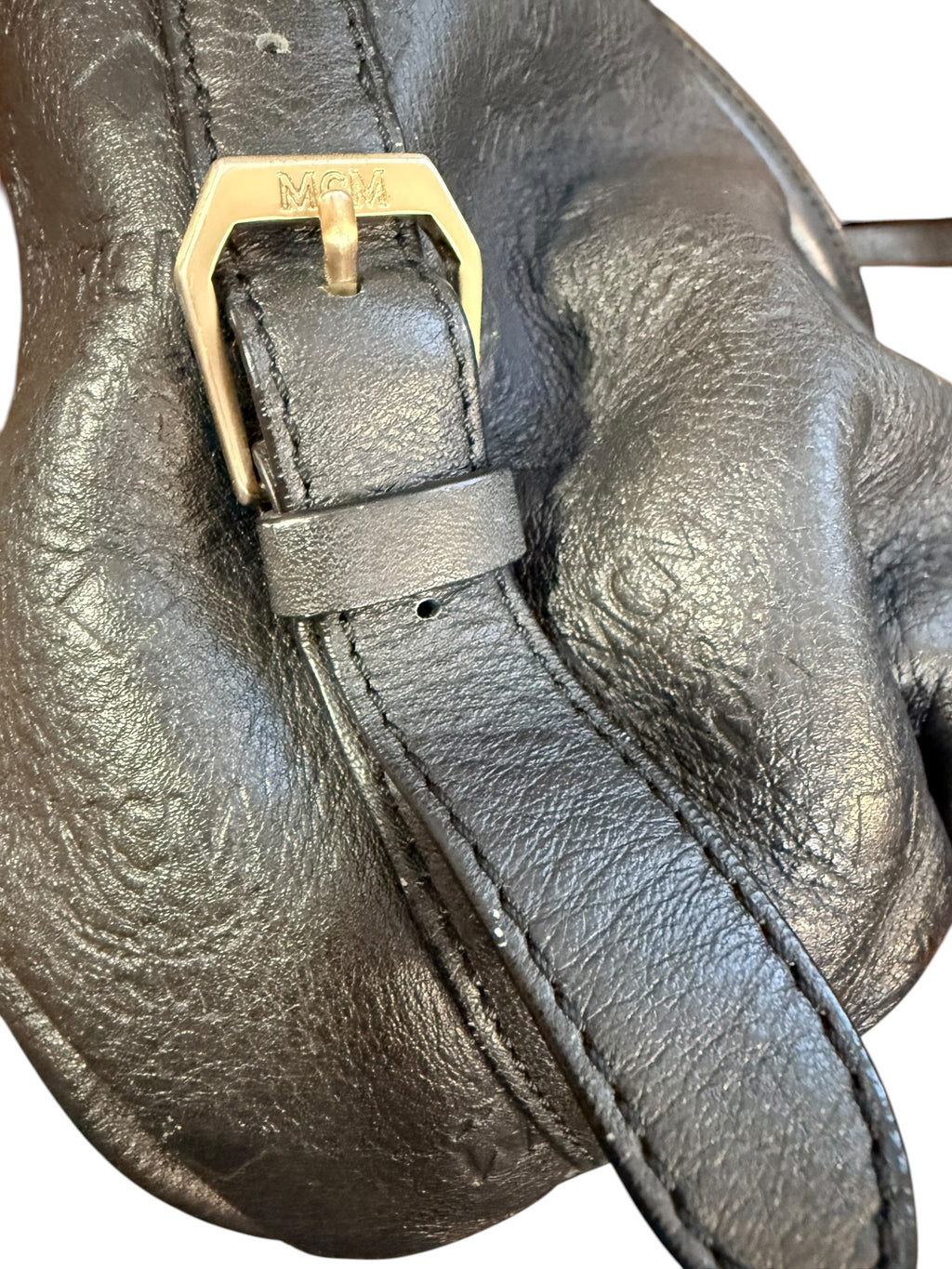 MCM Black Leather Two-Way Bag