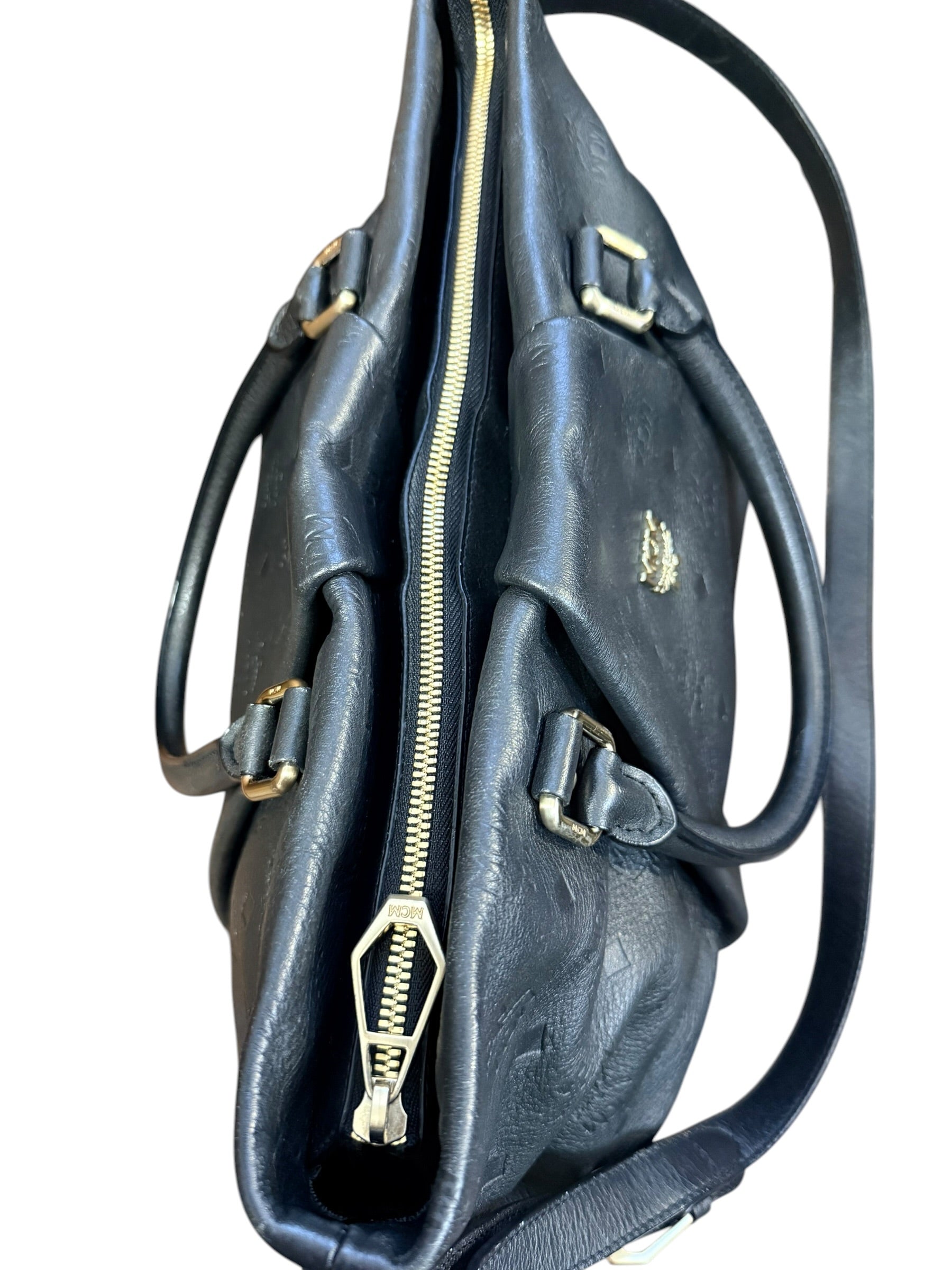 MCM Black Leather Two-Way Bag