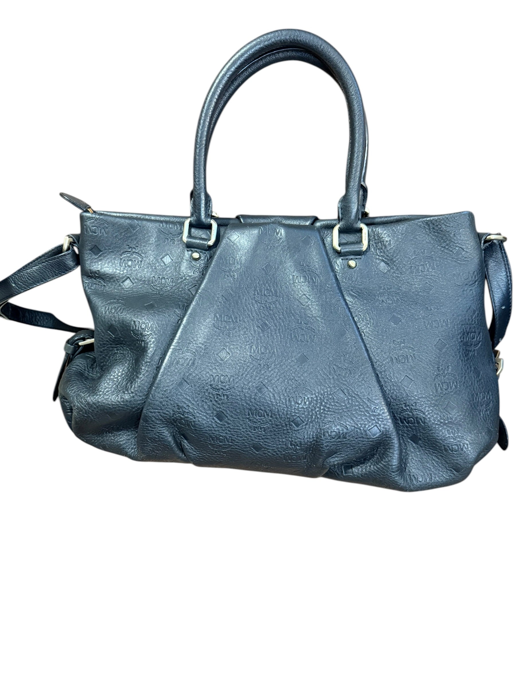 MCM Black Leather Two-Way Bag