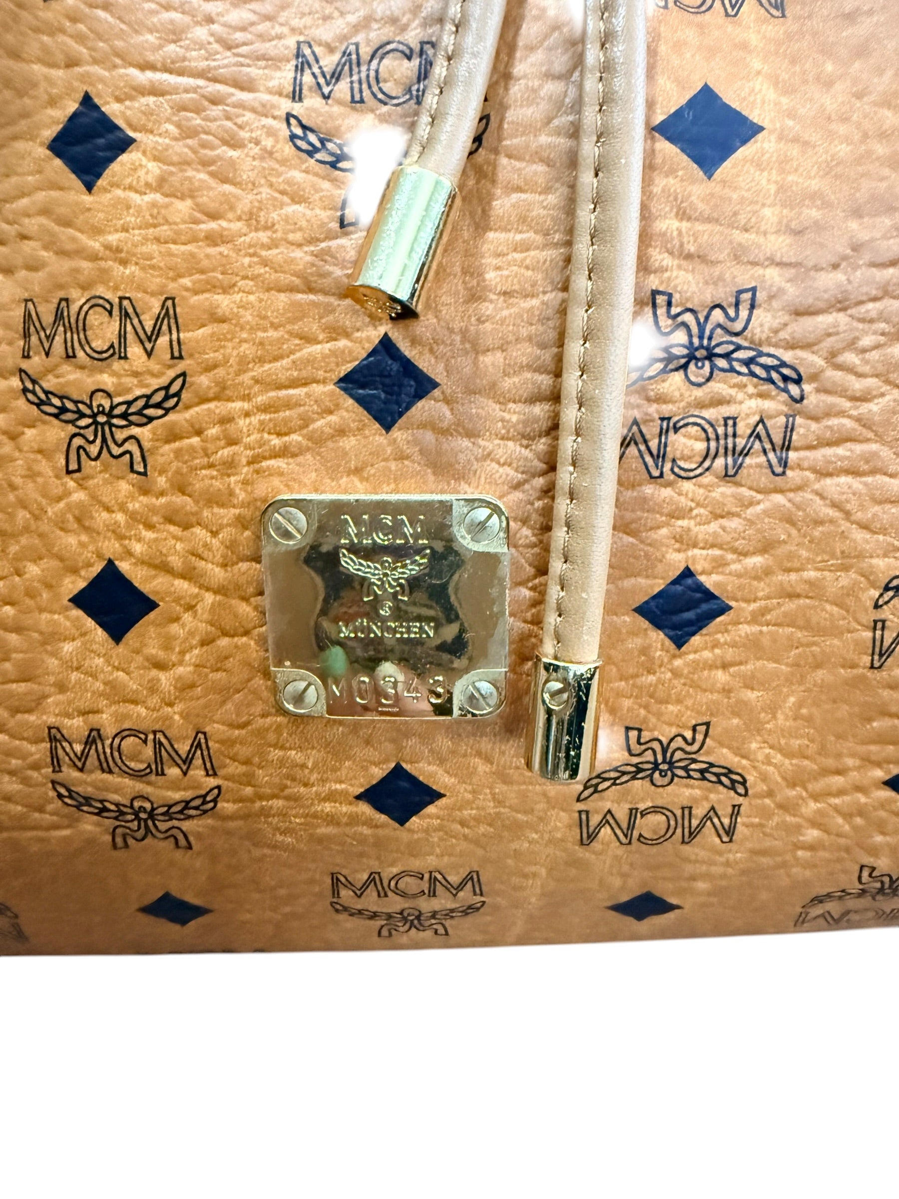 MCM Cognac Visetos Leather Bag