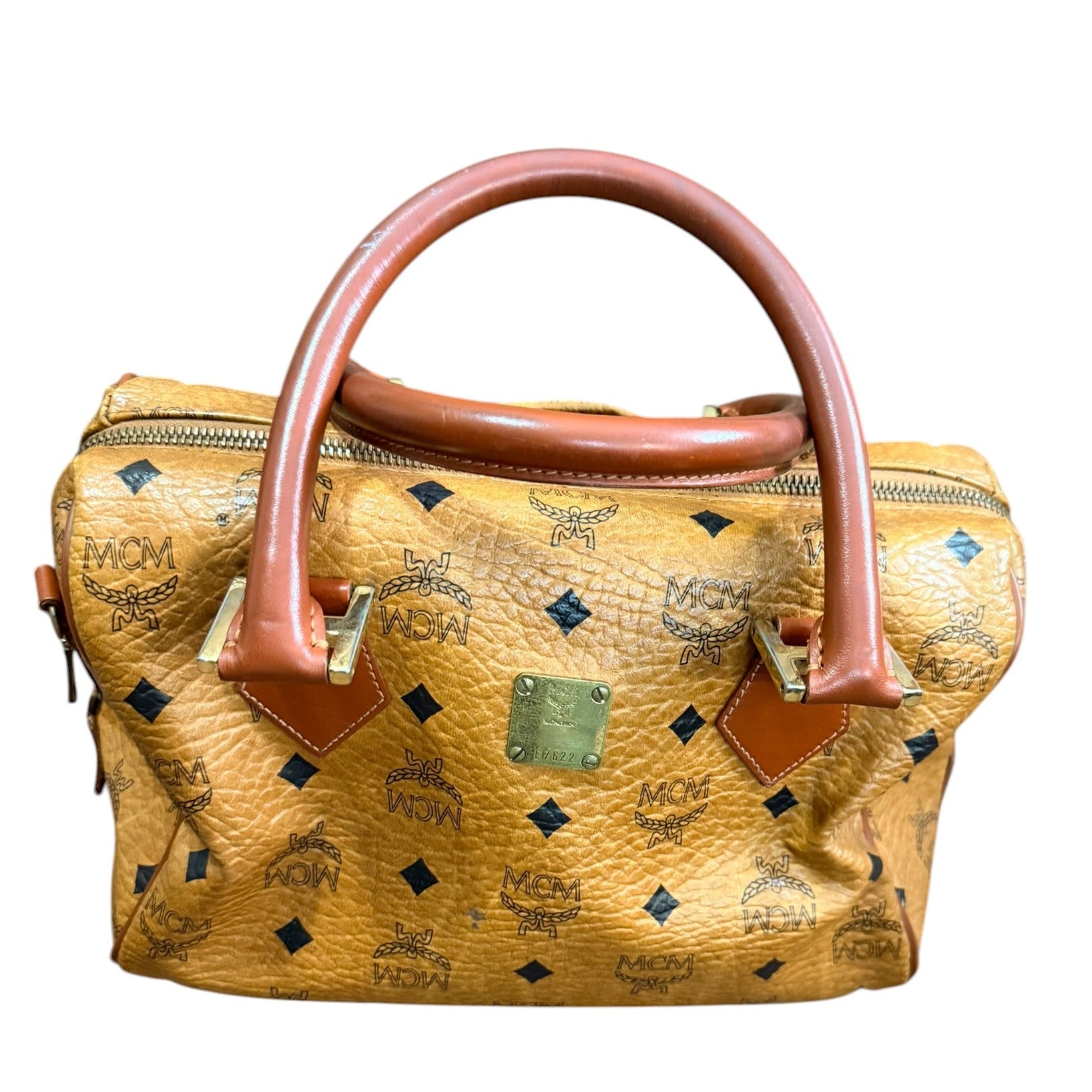 MCM Vintage Visetos Boston Bag